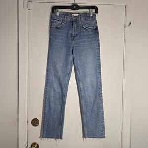 Zara Women's Cropped Jeans Raw Hem Sz 2